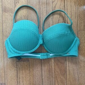 PINK Victoria's Secret Green Bikini Top M Adjustable Spaghetti Straps